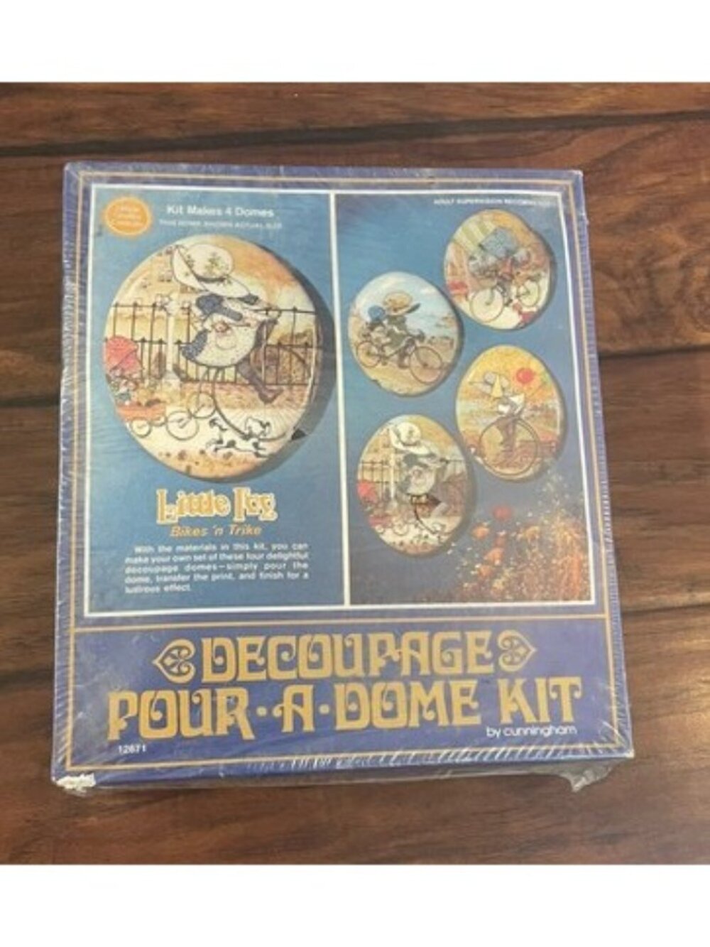 Vintage Decoupage Craft Kit 1974 Sealed Retro Hobby Nostalgic Holly Hobbie Style